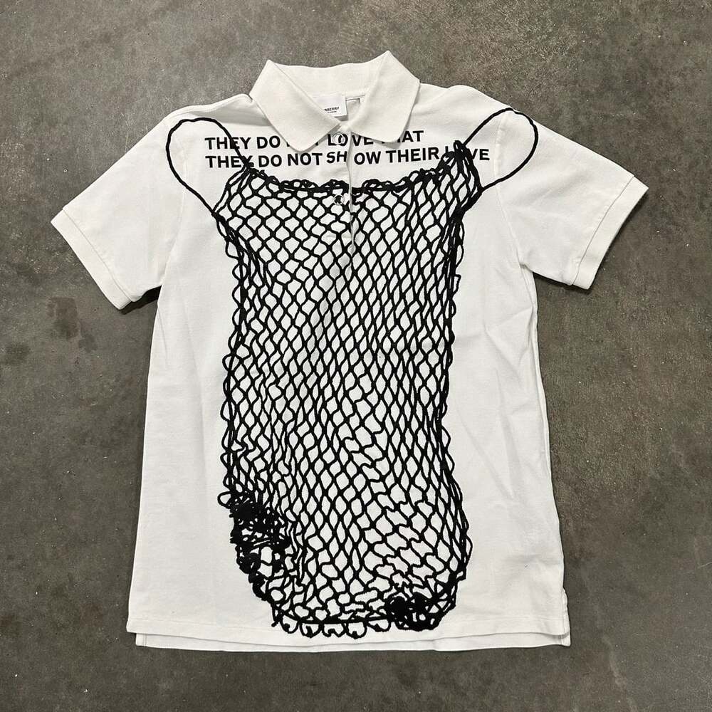 Burberry Riccardo Tisci Fishnet Graphic Polo Shakespeare Italy Size S